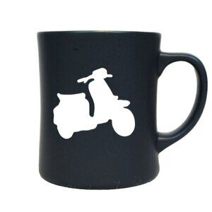 Starbucks Italian Roast Vespa Scooter Coffee Mug Cup Dark Blue Classic Matte